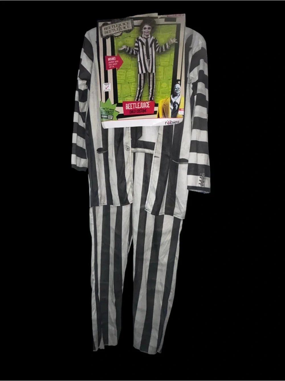 Rubie's Beetlejuice Striped Black & White Kids Halloween Costume Cosplay M (7/8) - Picture 3 of 8